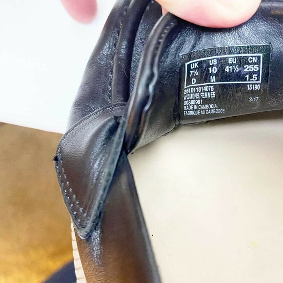 Clarks Black Leather Loafers with Tan Sole - Picture 10 of 11